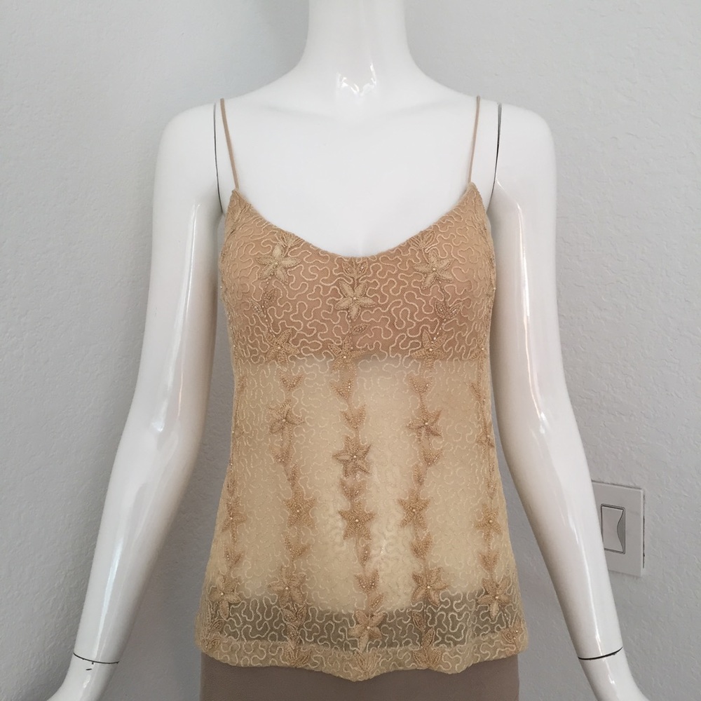 La perla nude floral embroidered camisole - Picture 2 of 8